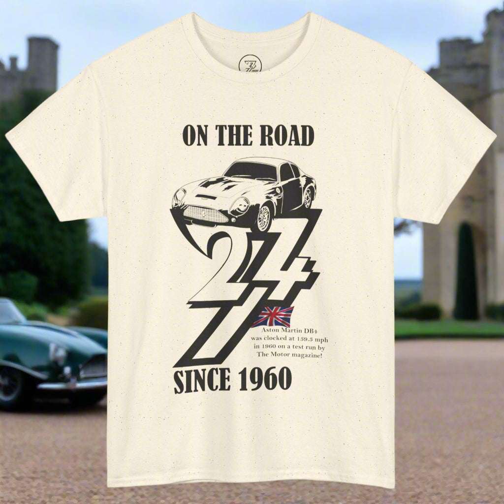 1960 Aston Martin t-shirt Aston Martin top classic car t-shirt by 24/7 Unique Designs natural