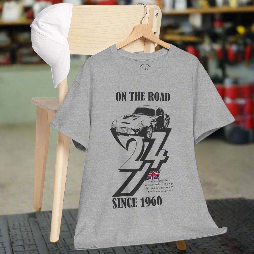 1960 Aston Martin t-shirt Aston Martin top classic car t-shirt by 24/7 Unique Designs sport grey