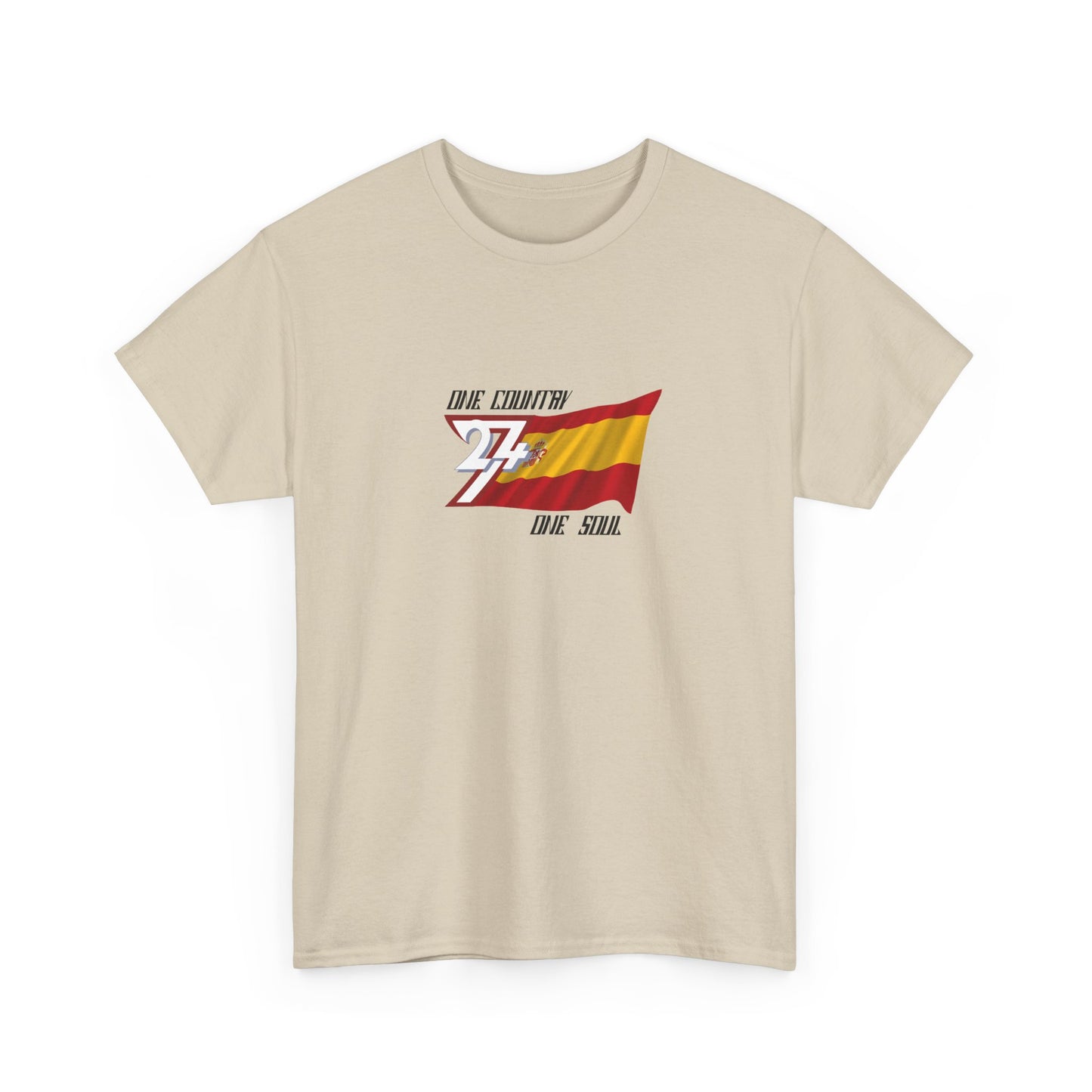 Unique Design 24/7 Spain Flag Printed Unisex custom T-shirt sand