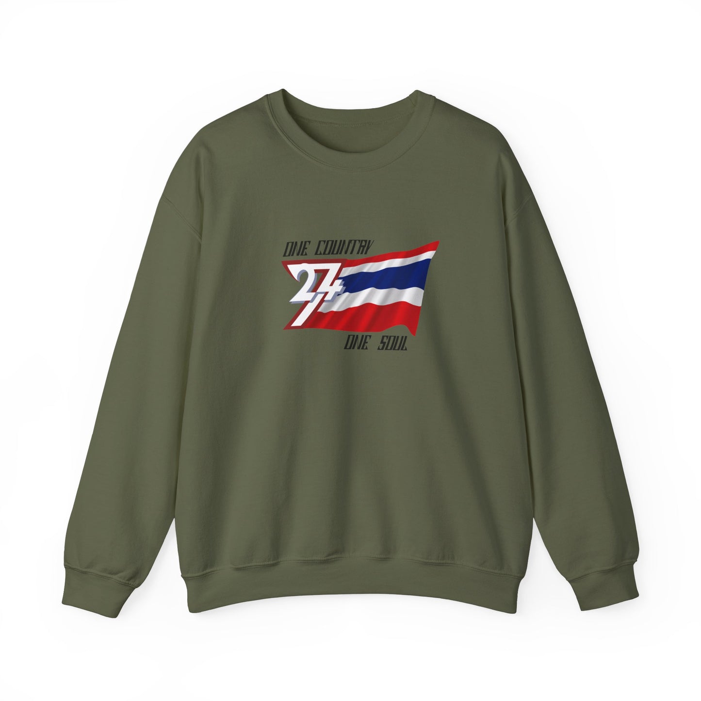 Unique Design Thailand Flag sweatshirt military green