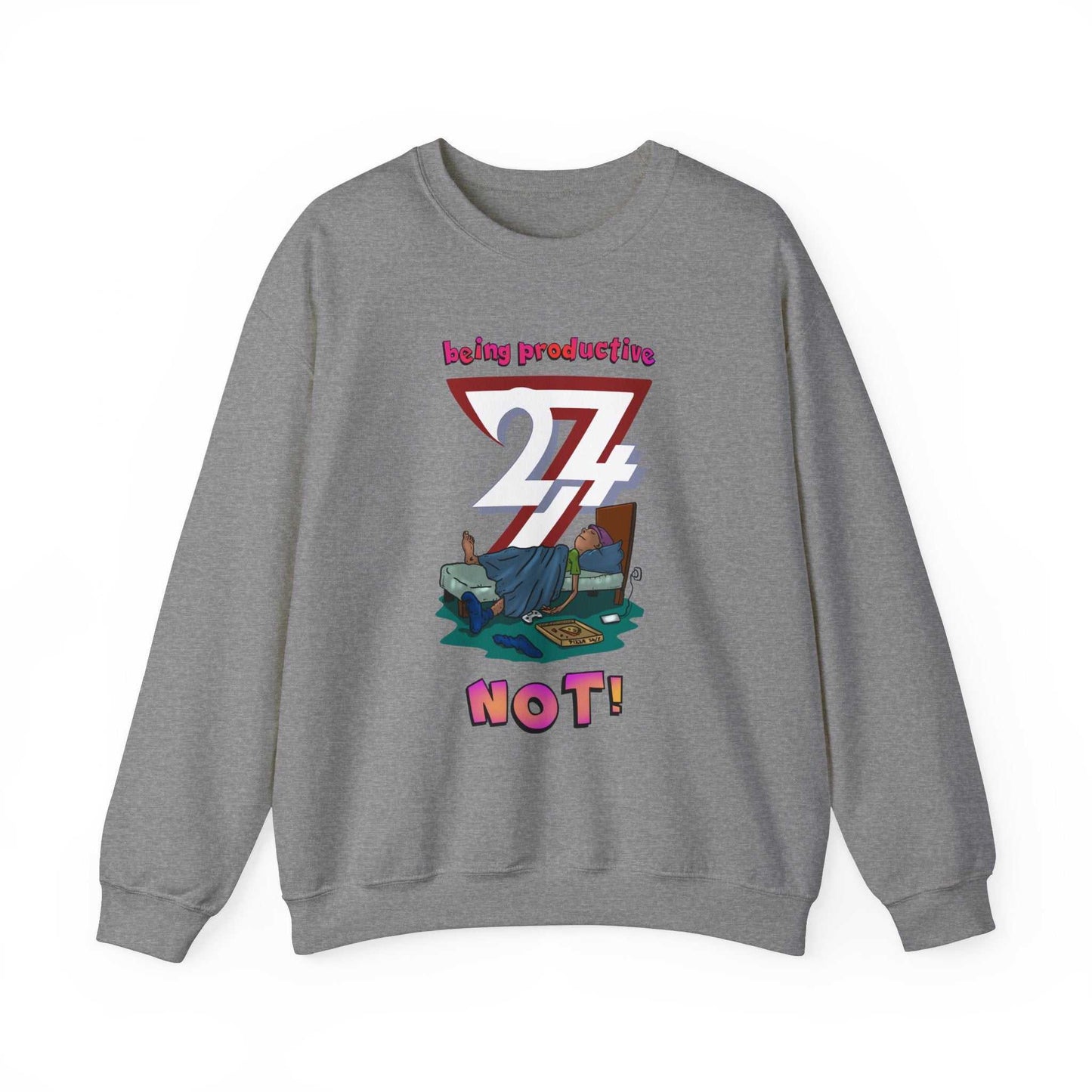 Unique Design Lazy Person Heavy Blend™ Crewneck Sweatshirt heather