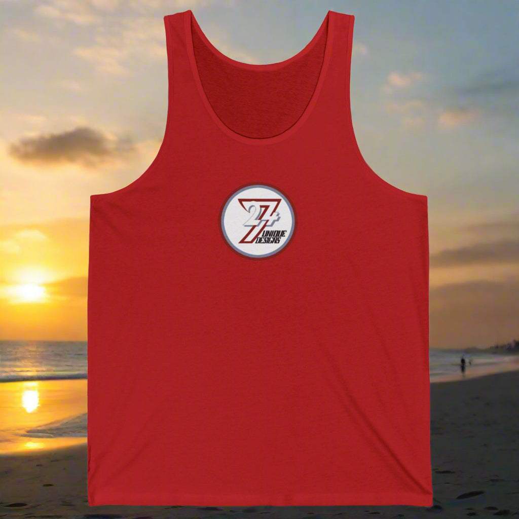 247 Logo Jersey Tank Top red