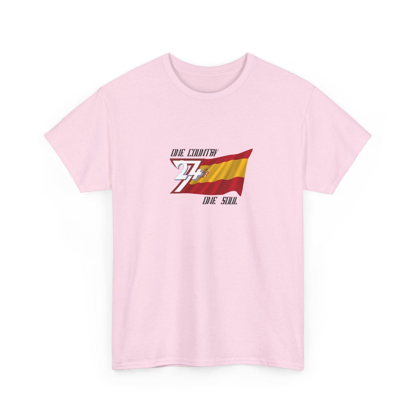 Unique Design 24/7 Spain Flag Printed Unisex custom T-shirt light pink
