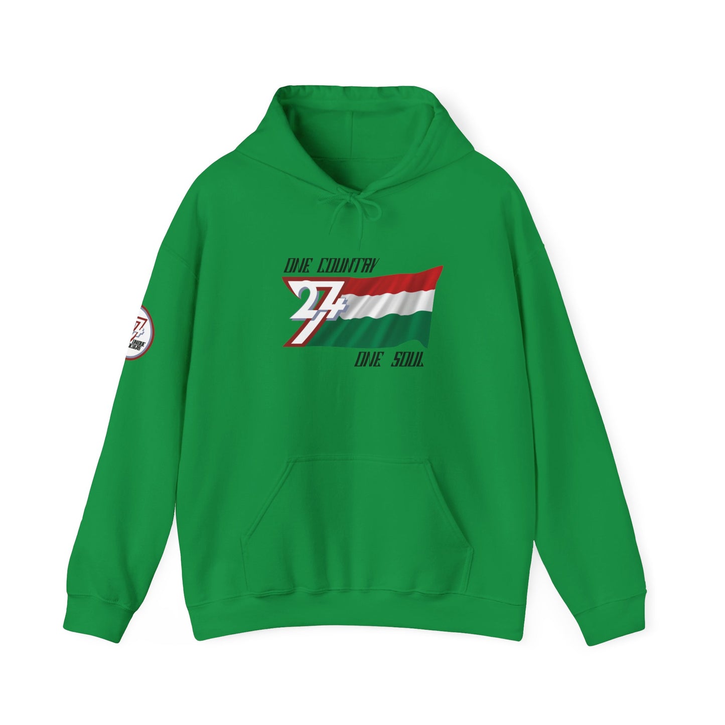 Unique Design 24/7 Hungary Flag Printed Unisex custom Hoodie irish green