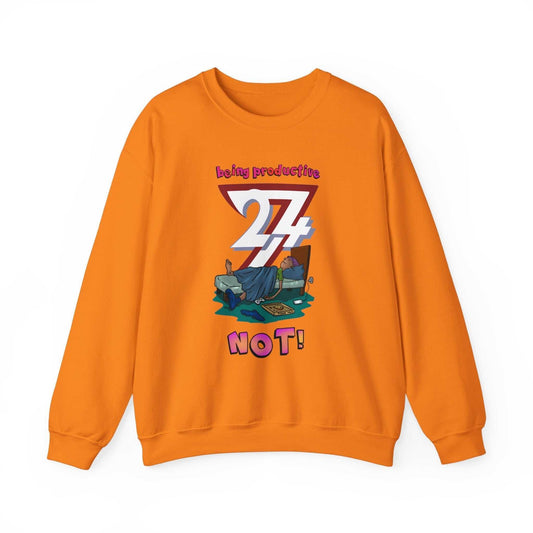 Unique Design Lazy Person Heavy Blend™ Crewneck Sweatshirt orange