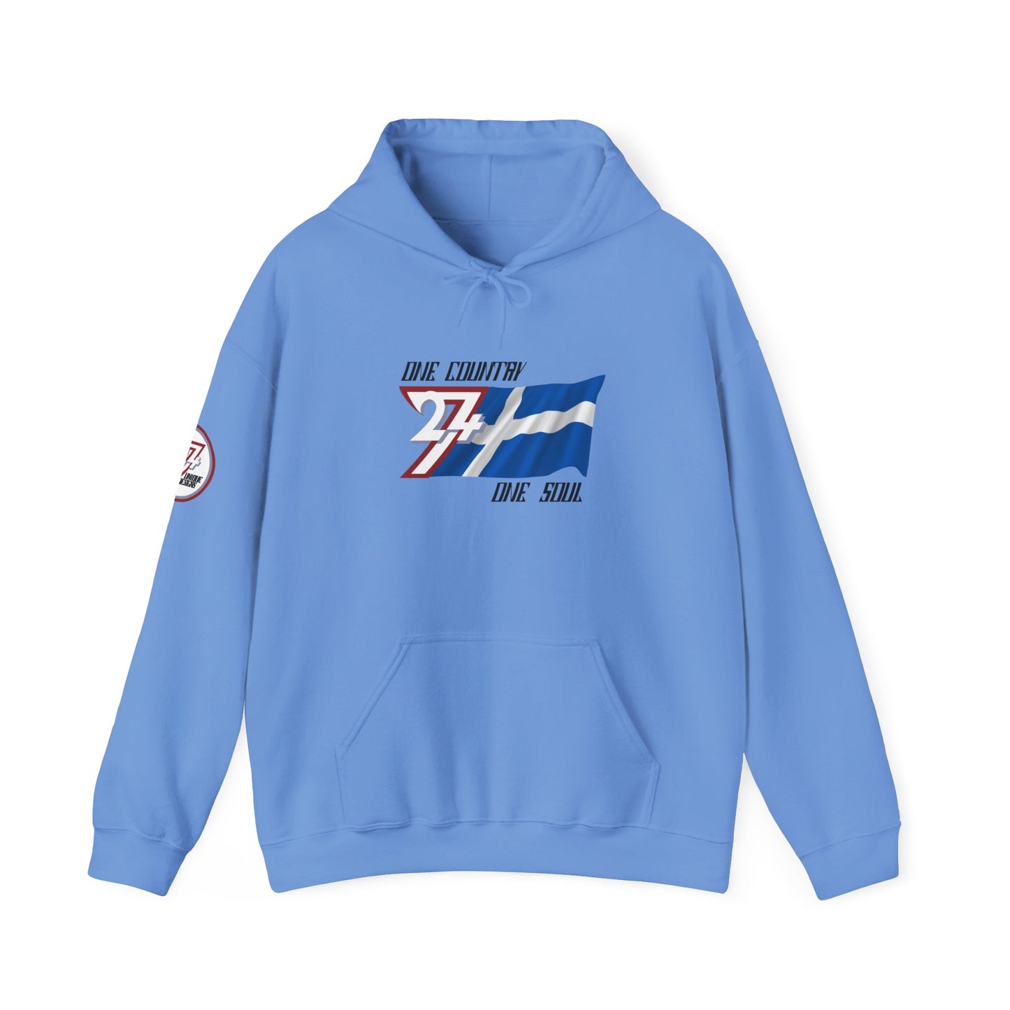 Unique Design 24/7 Finland Flag Printed Unisex custom Hoodie carolina blue