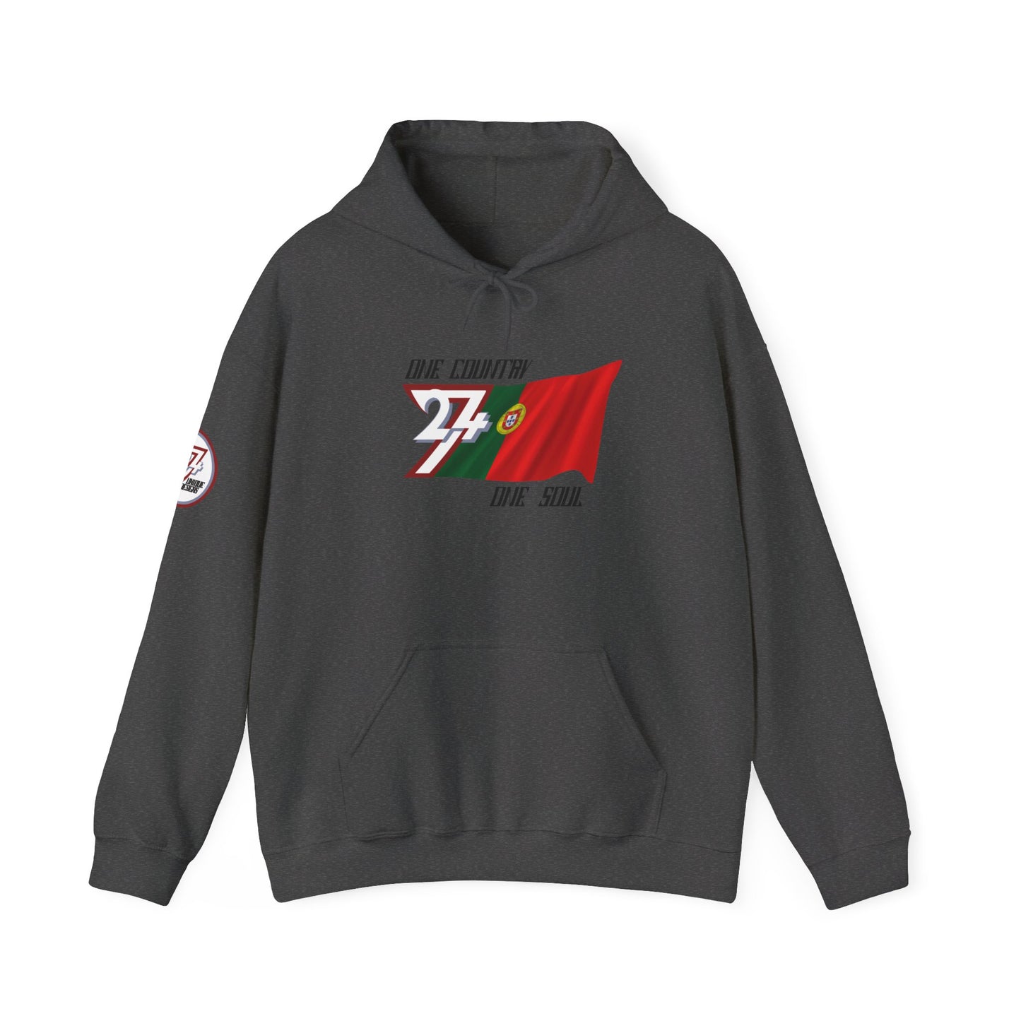 Unique Design 24/7 Portugal Flag custom hoodie dark heather