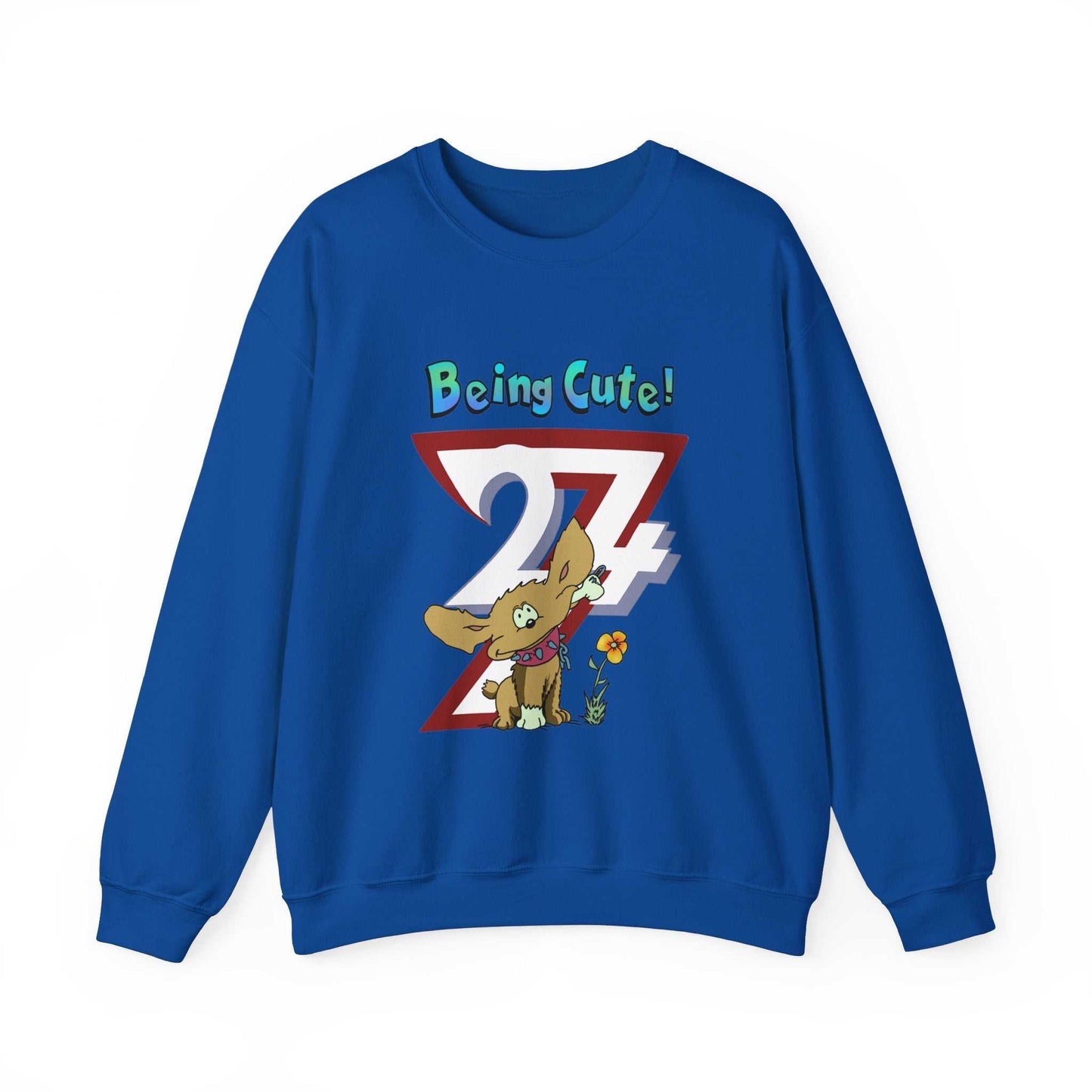 Unique Design Being Cute Doggy Heavy Blend™ Crewneck Sweatshirt royal