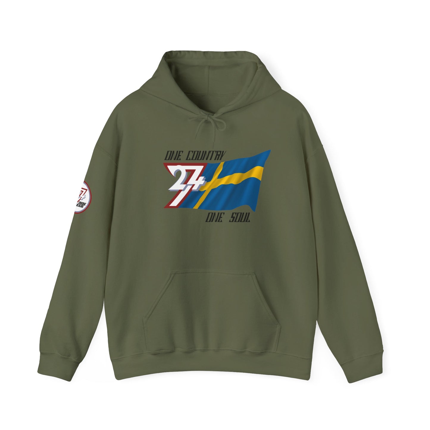 Unique Design 24/7 Sweden custom hoodie military green