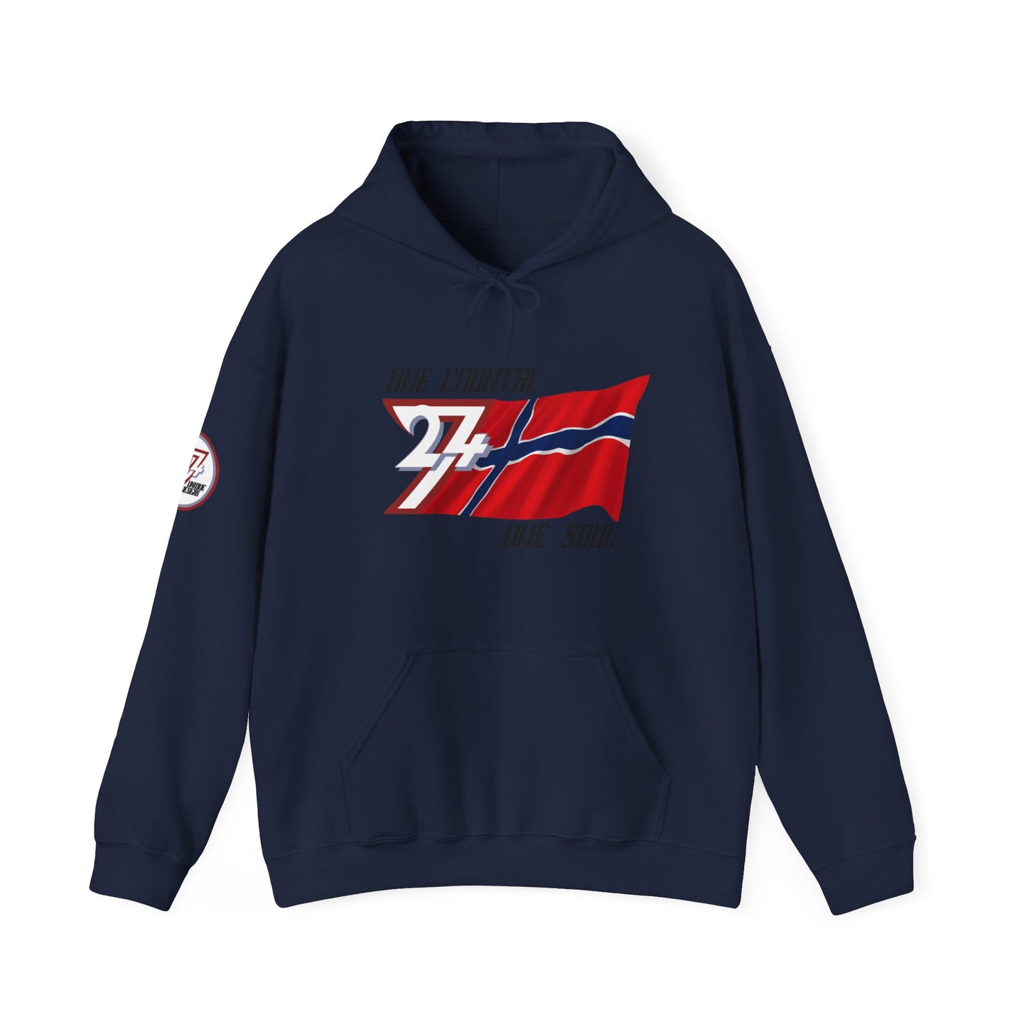 Unique Design 24/7 Norway Flag Printed Unisex custom Hoodie navy