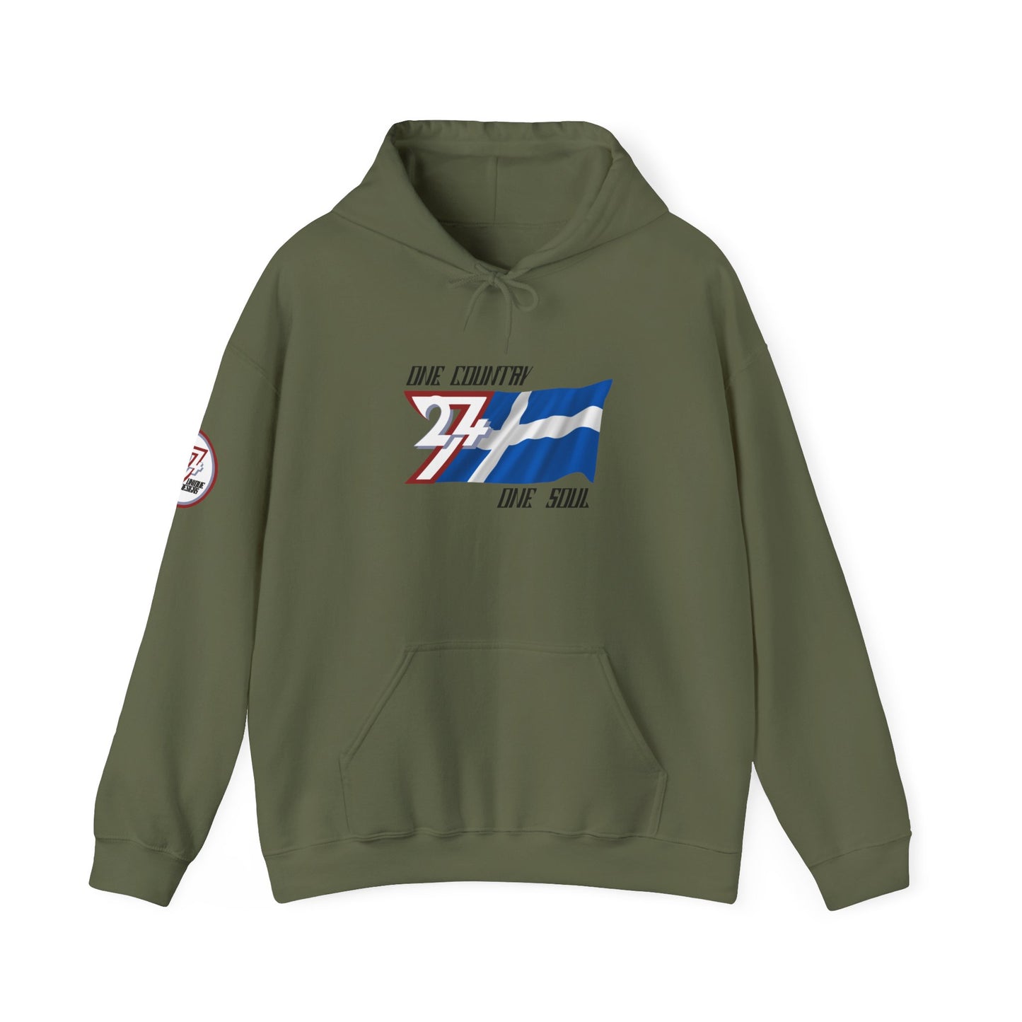 Unique Design 24/7 Finland Flag Printed Unisex custom Hoodie military green