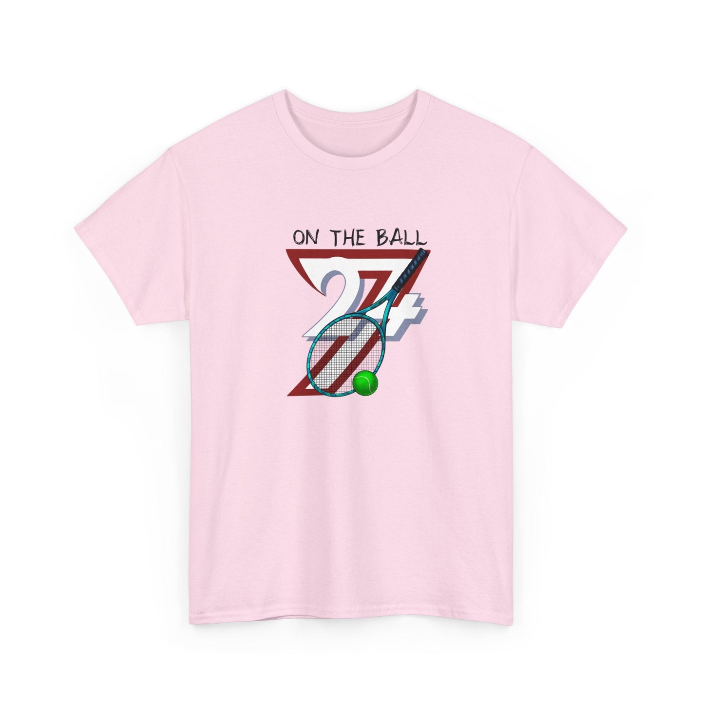Unique Design Tennis Sport Printed T-shirt light pink