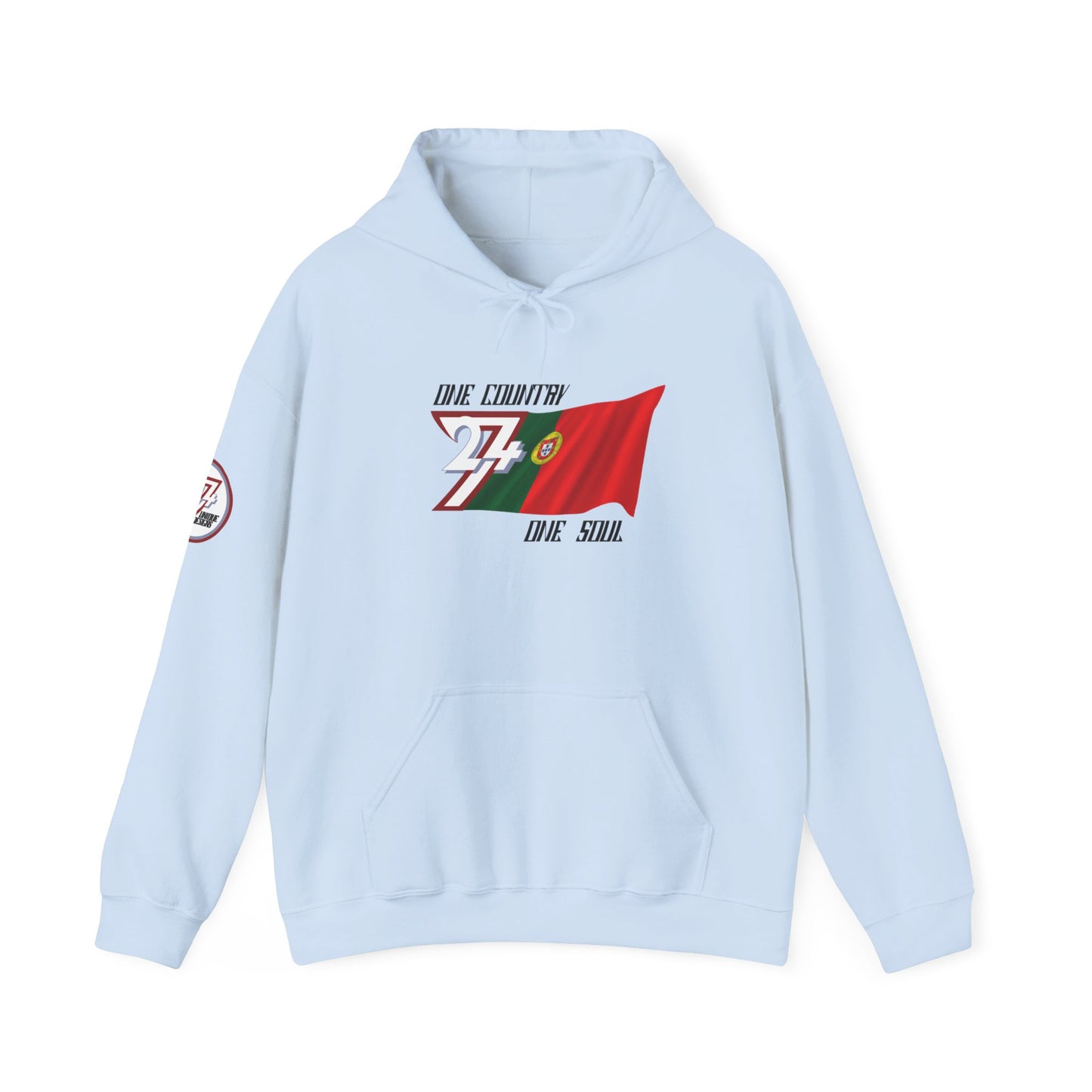 Unique Design 24/7 Portugal Flag custom hoodie light blue