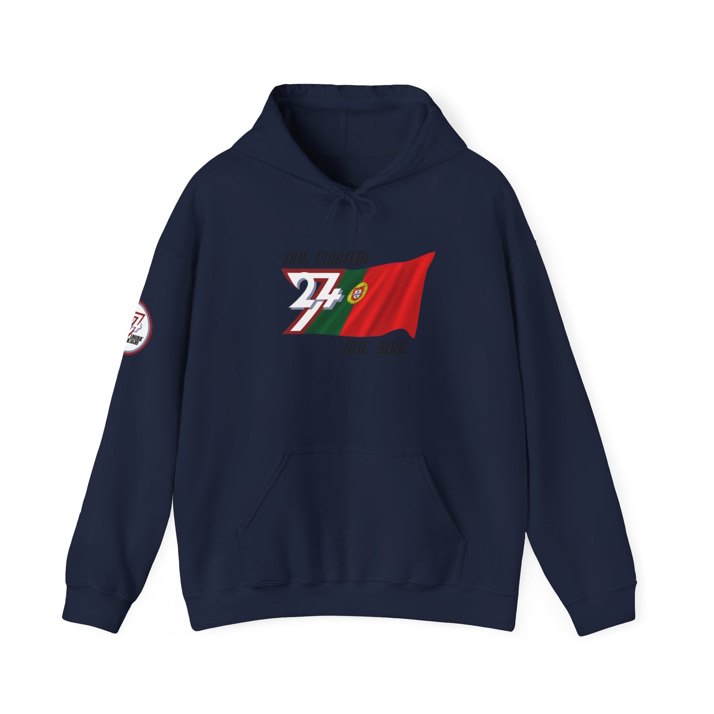 Unique Design 24/7 Portugal Flag custom hoodie navy