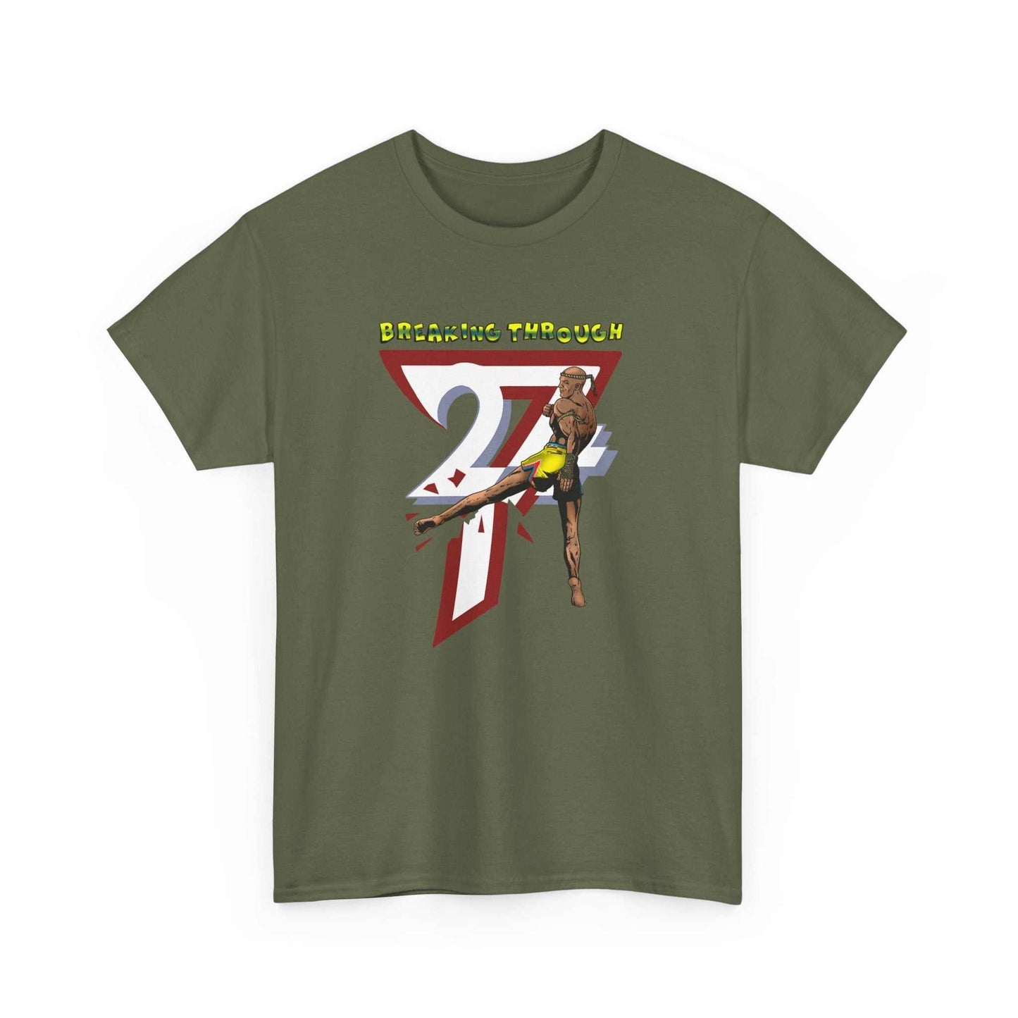 Custom T-shirt:  Muay Thai Printed T-shirt military green