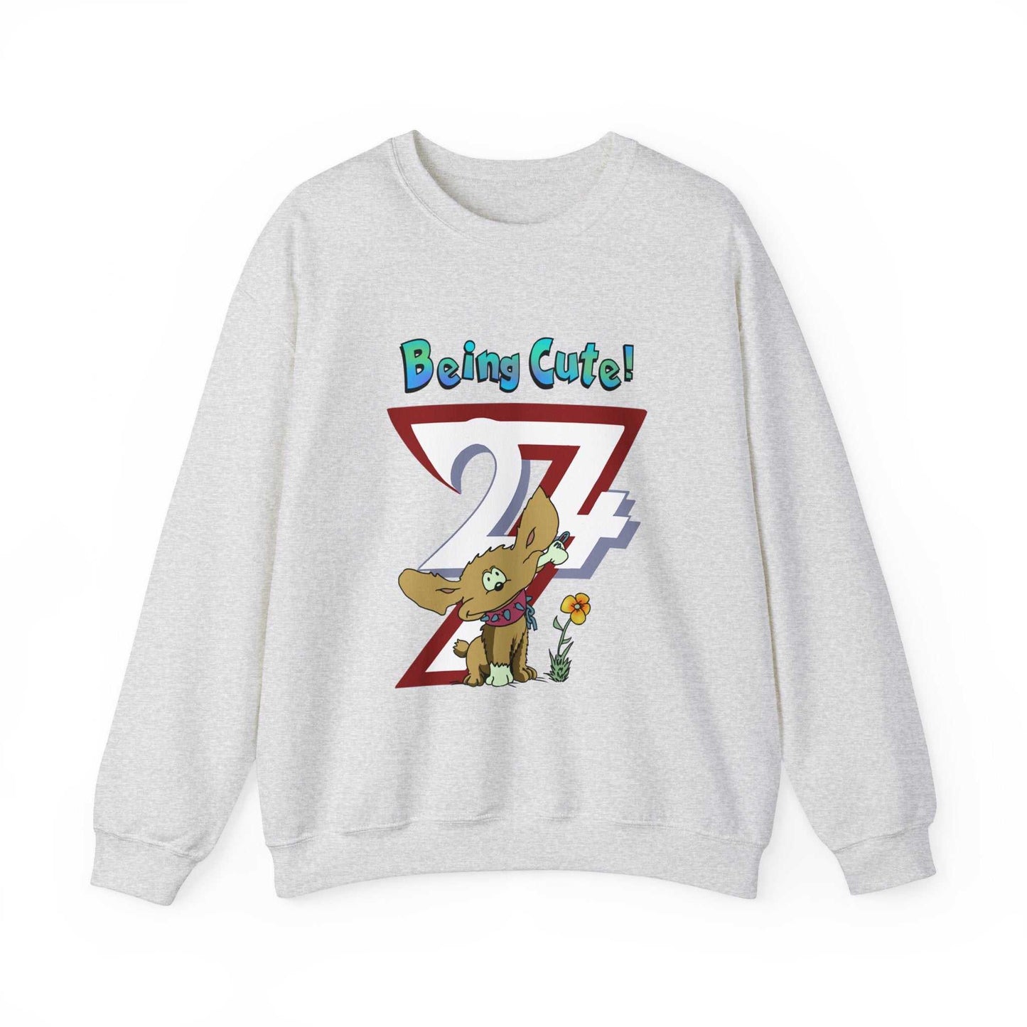 Unique Design Being Cute Doggy Heavy Blend™ Crewneck Sweatshirt ash