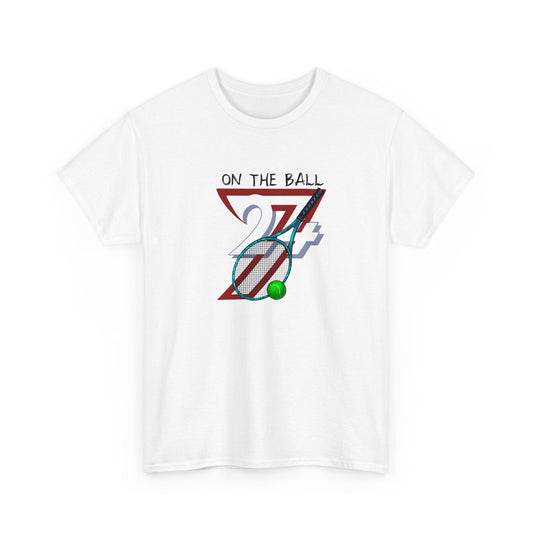 Unique Design Tennis Sport Printed T-shirt white