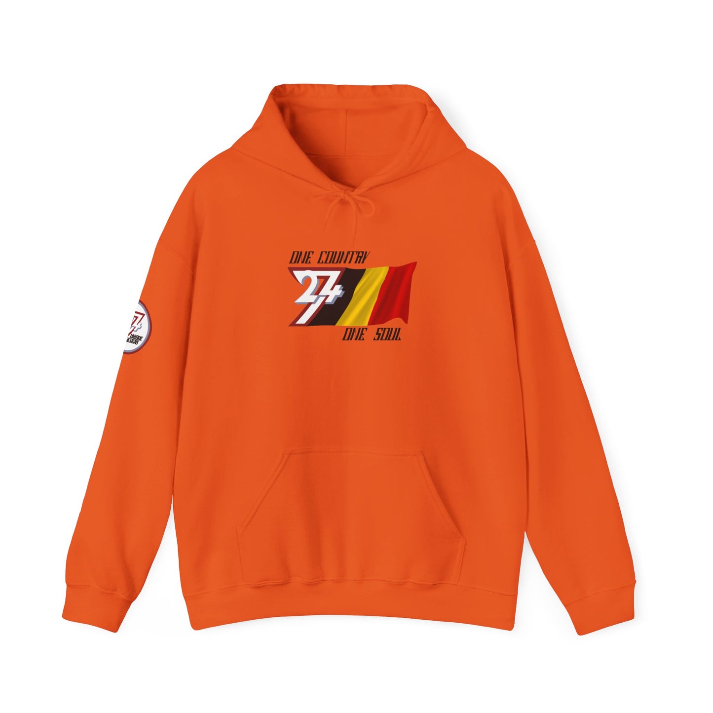 Unique Design 24/7 Belgium Flag Printed Unisex custom Hoodie orange
