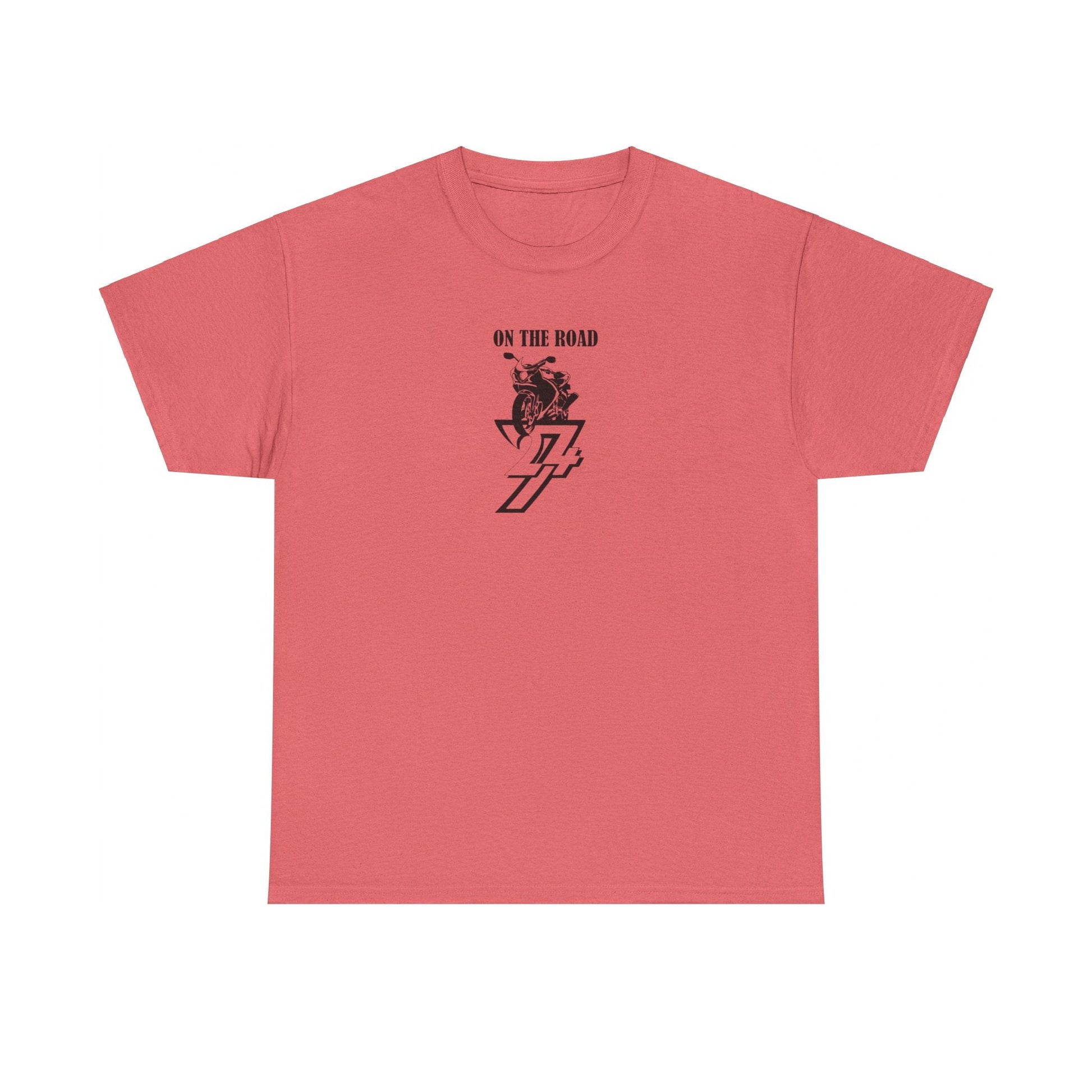 Unique Design On The Road Bike T-shirt coral silk