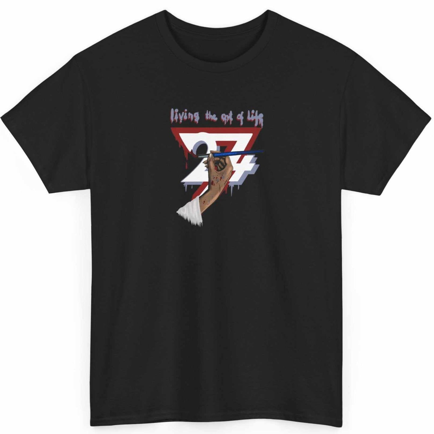 Unique Design Art of Life graphics t-shirt black
