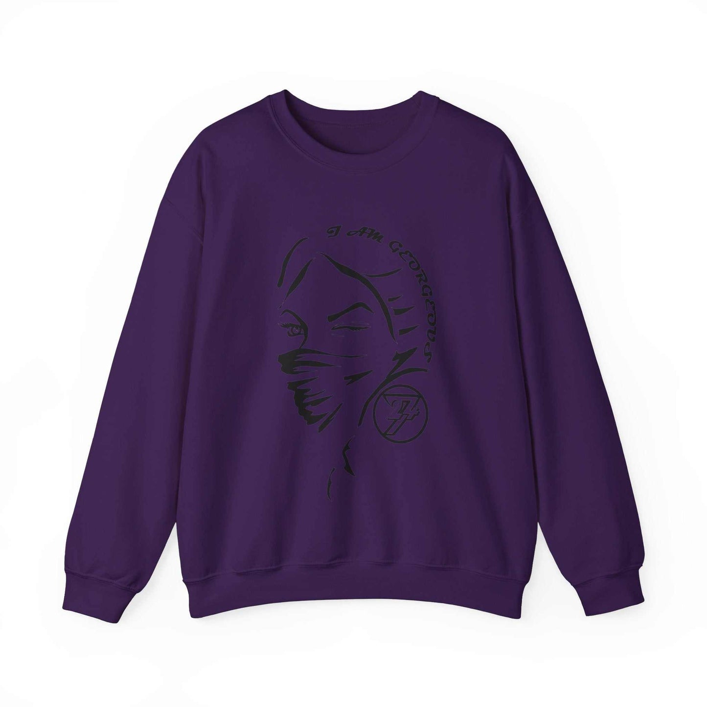 Unique Design Gorgeous Woman Heavy Blend™ Crewneck Sweatshirt purple