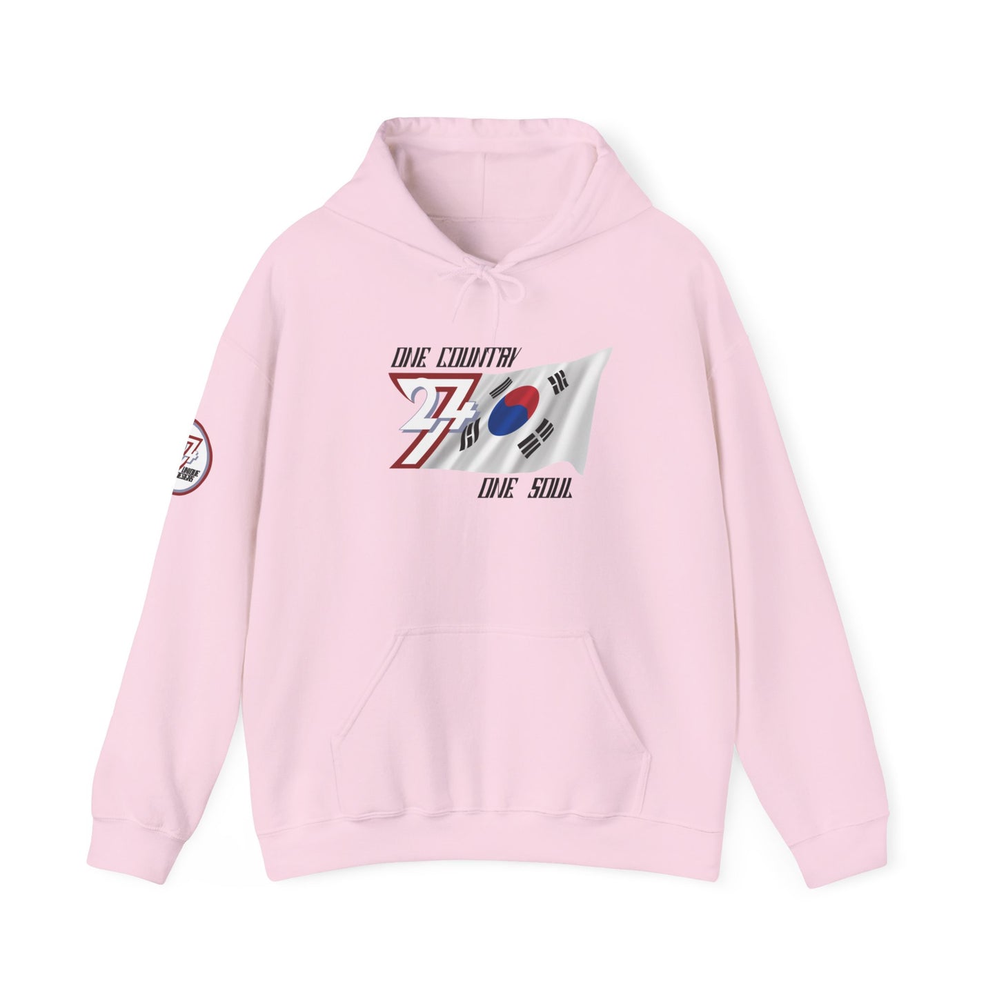 Unique Design 24/7 South Korea Flag custom hoodie light pink