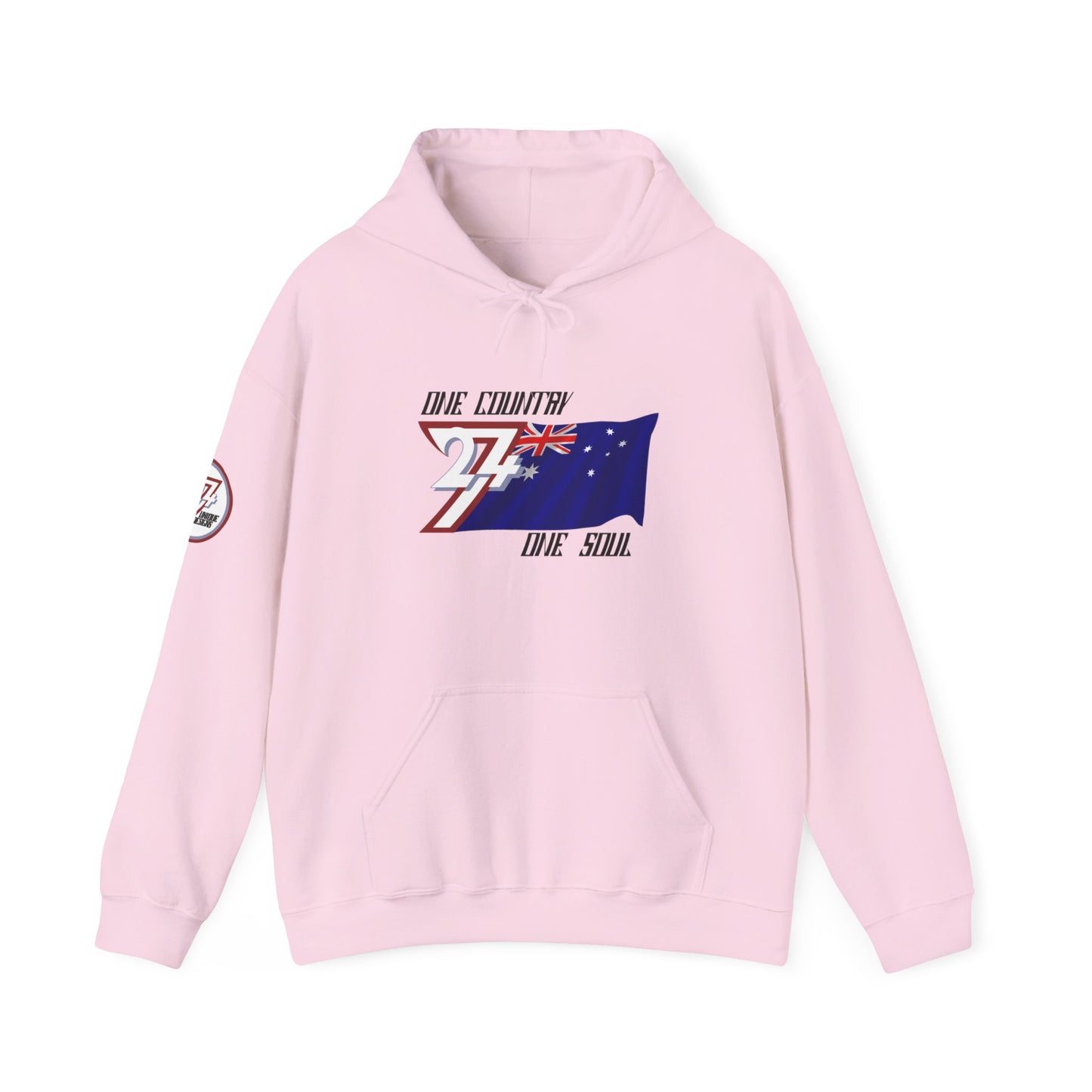 Unique Design 24/7 Australia Flag Printed Unisex custom Hoodie light pink