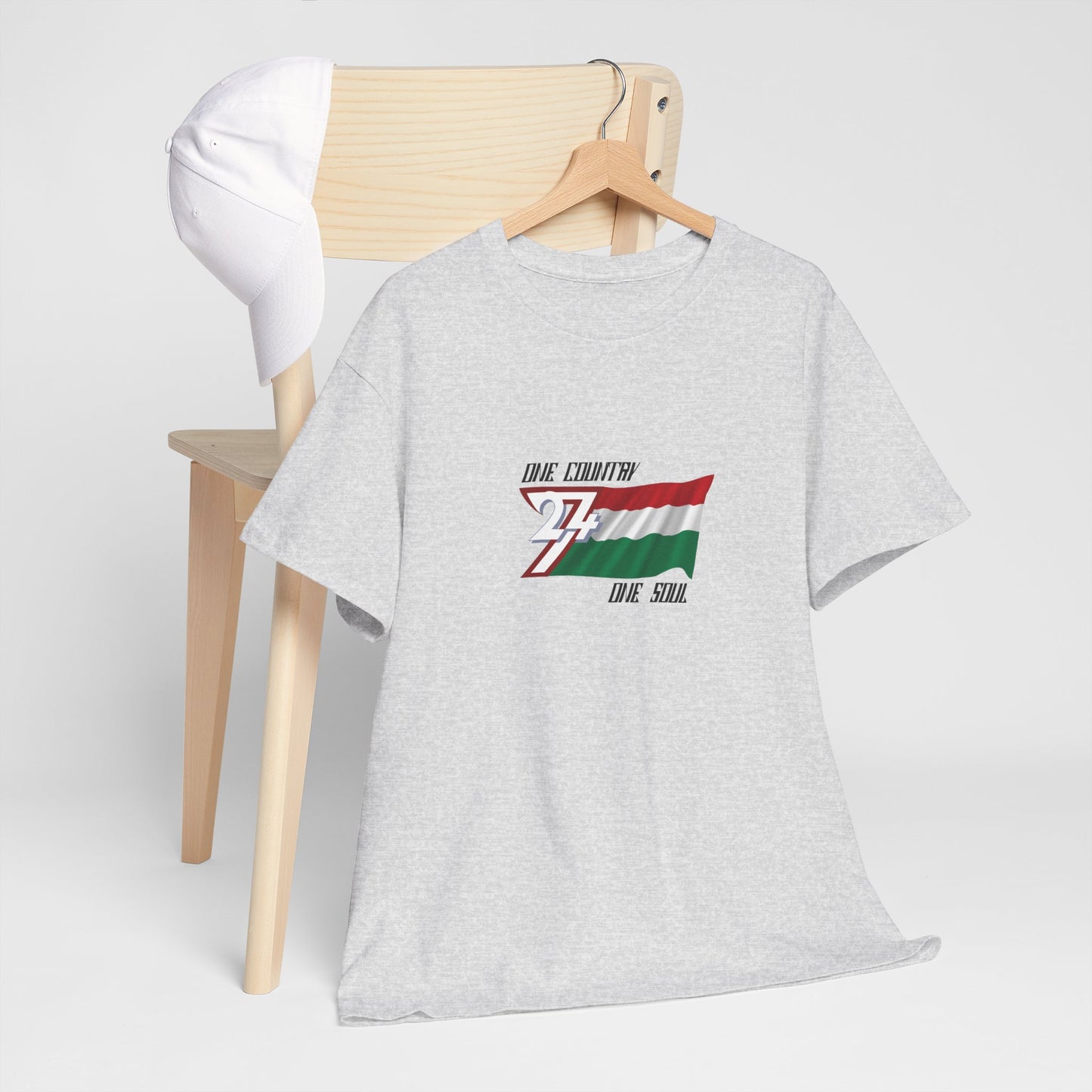 Unique Design 24/7 Hungary Flag Printed Unisex custom T-shirt ash