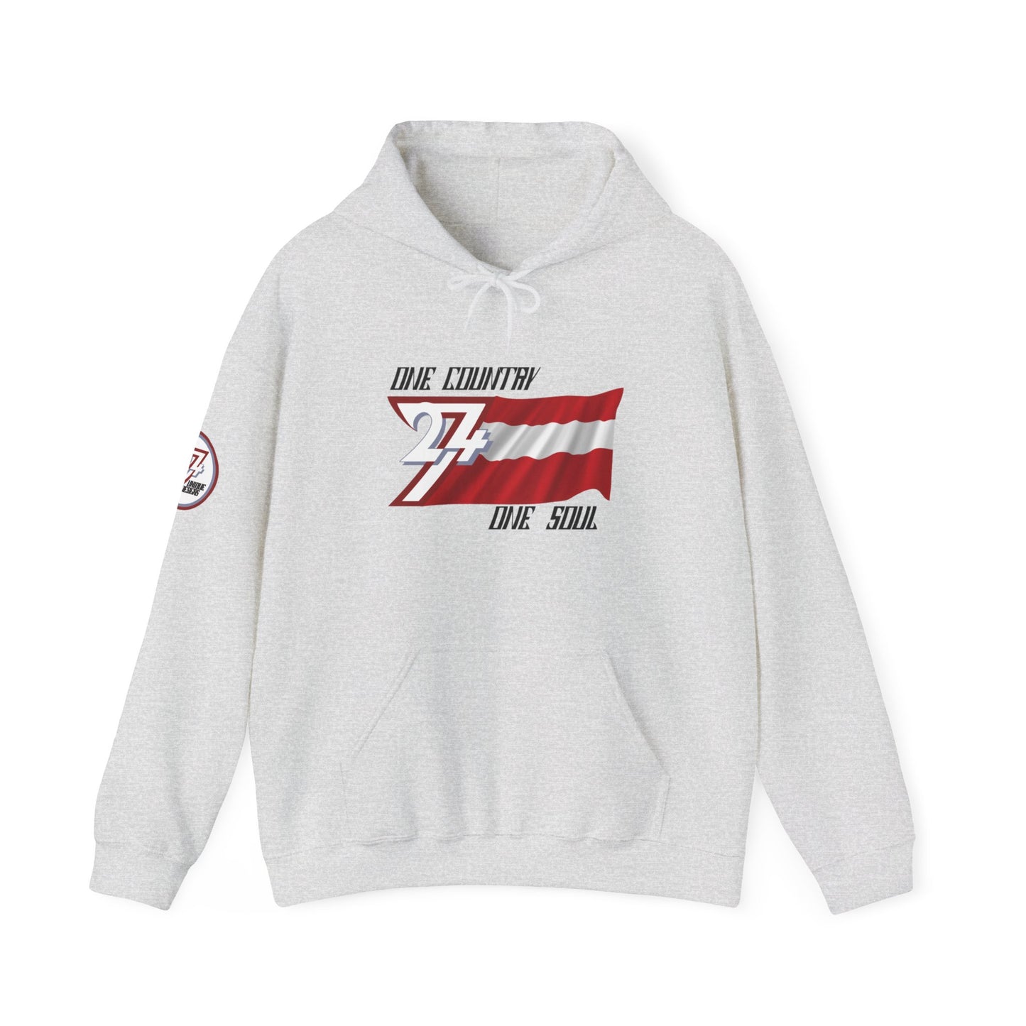 Unique Design 24/7 Austria Flag Printed Unisex custom Hoodie ash