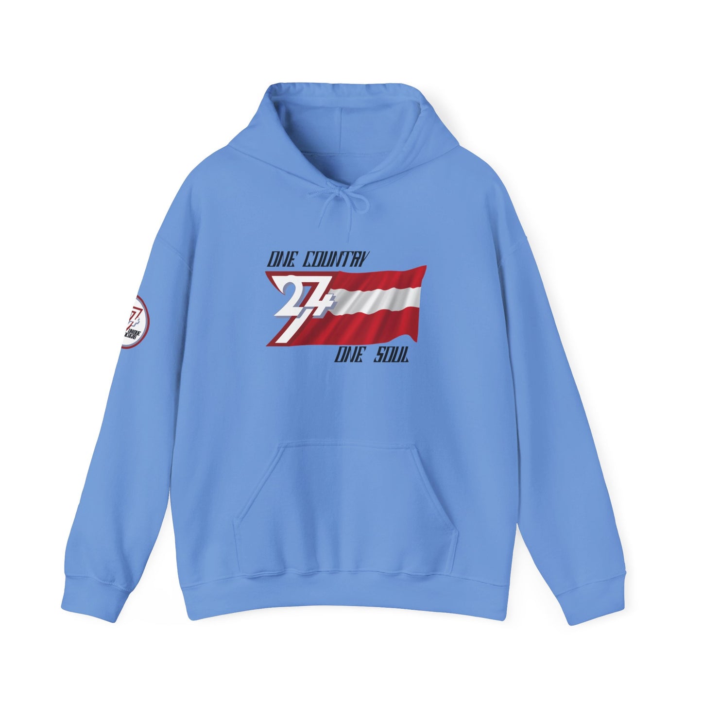 Unique Design 24/7 Austria Flag Printed Unisex custom Hoodie carolina blue