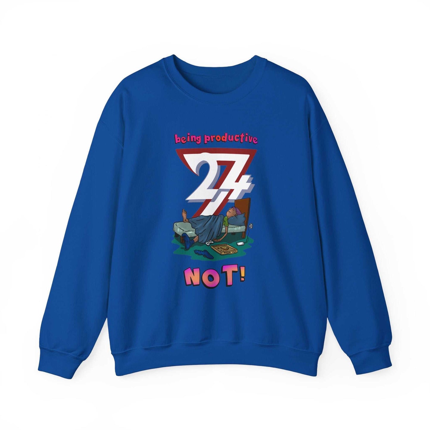 Unique Design Lazy Person Heavy Blend™ Crewneck Sweatshirt royal
