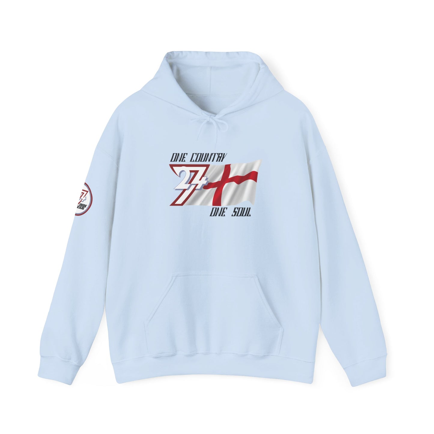 Unique Design 24/7 England Flag Printed Unisex custom Hoodie light blue