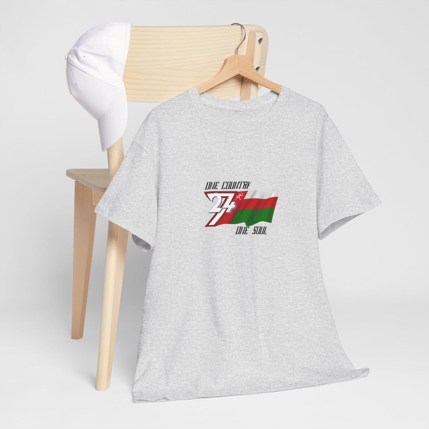 Unique Design 24/7 Oman Flag Printed Unisex custom T-shirt ash