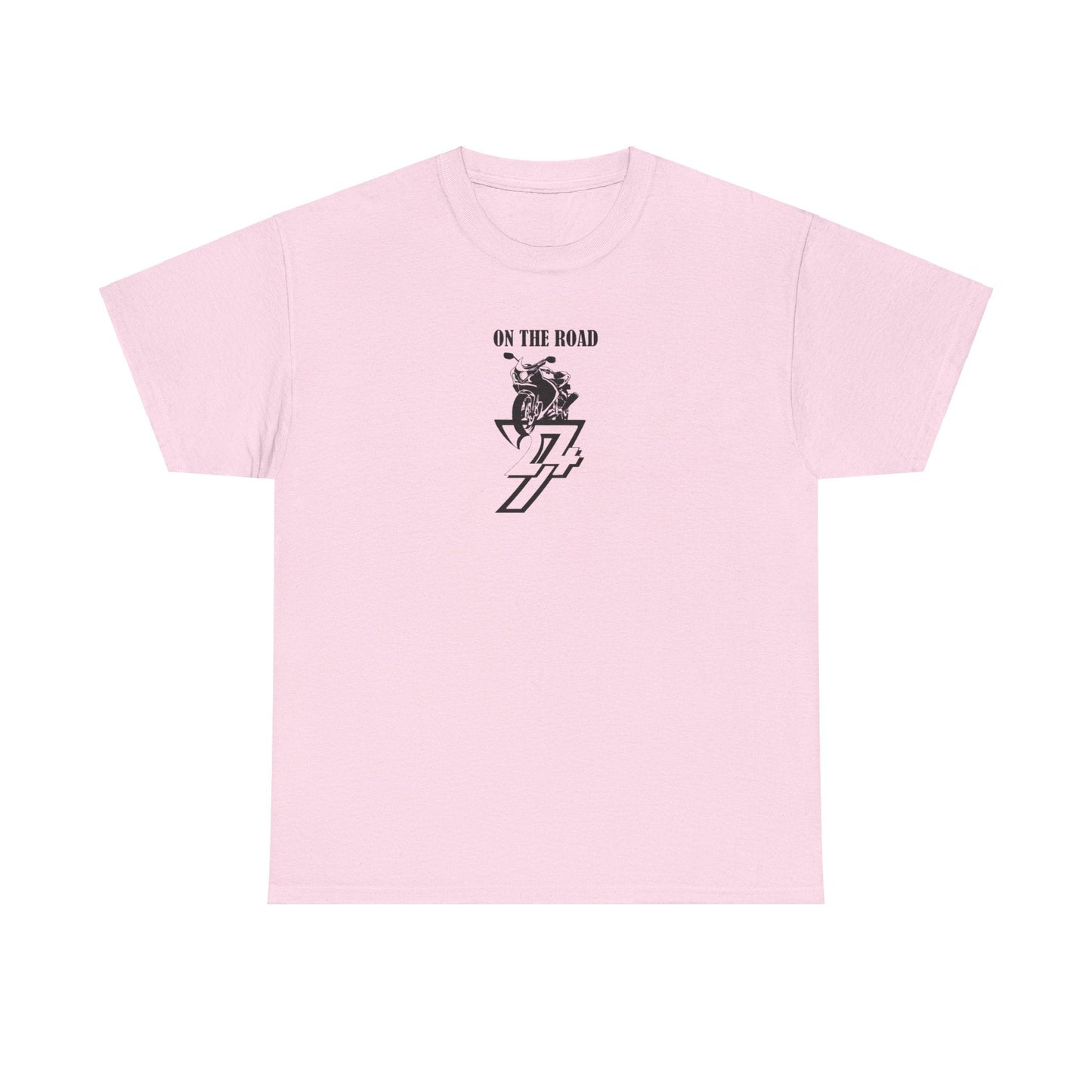 Unique Design On The Road Bike T-shirt light pink