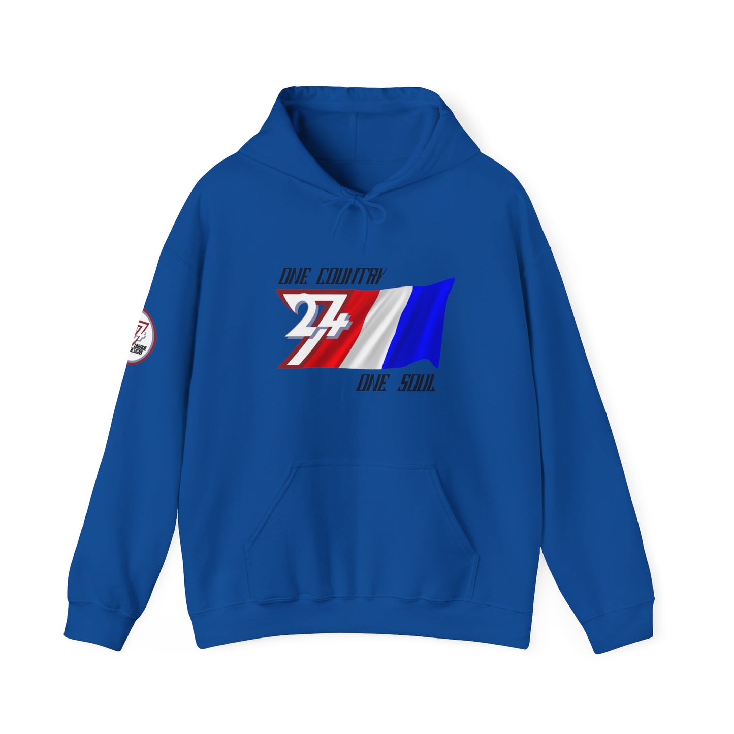 Unique Design 24/7 France Flag Printed Unisex custom Hoodie royal