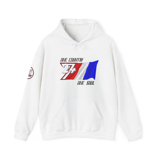 Unique Design 24/7 France Flag Printed Unisex custom Hoodie white