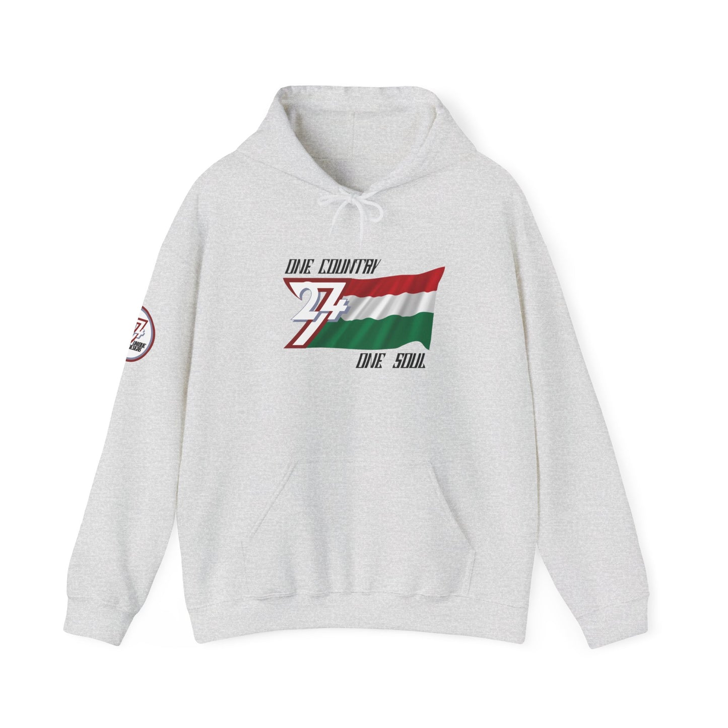 Unique Design 24/7 Hungary Flag Printed Unisex custom Hoodie ash
