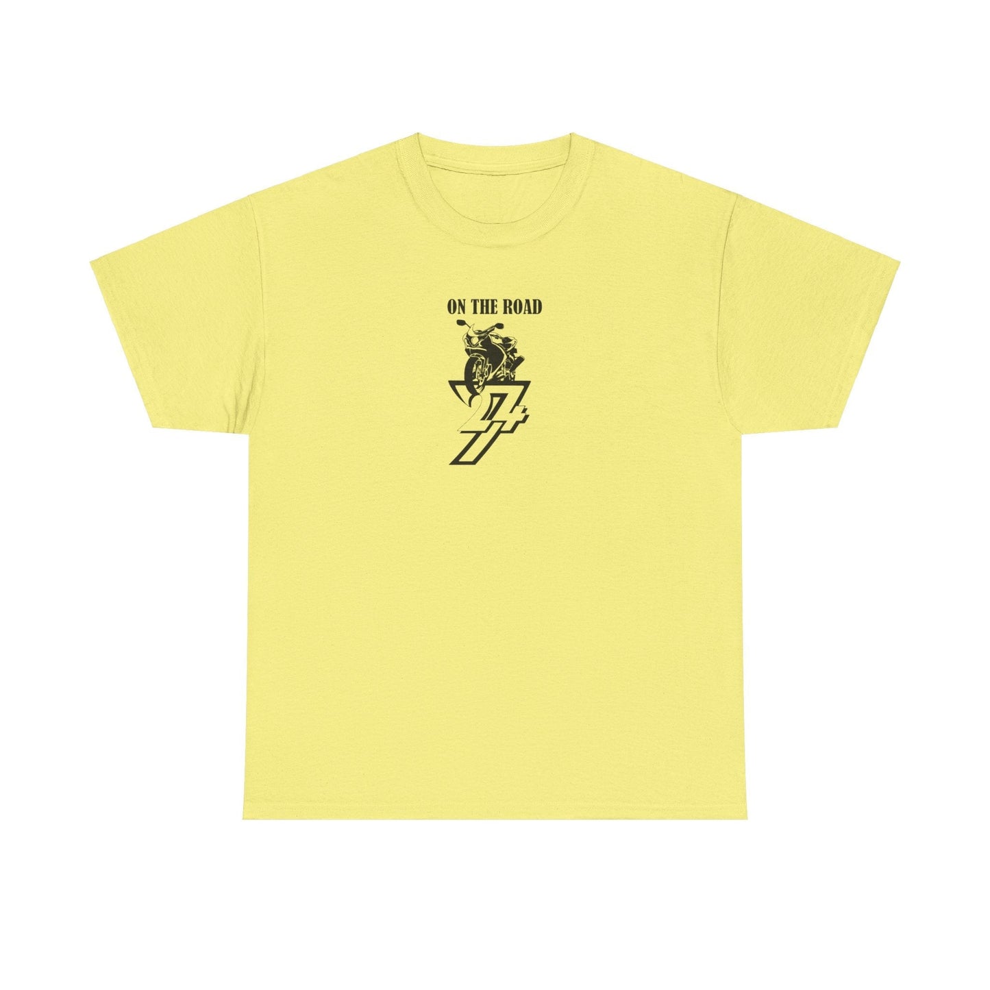 Unique Design On The Road Bike T-shirt cornsilk
