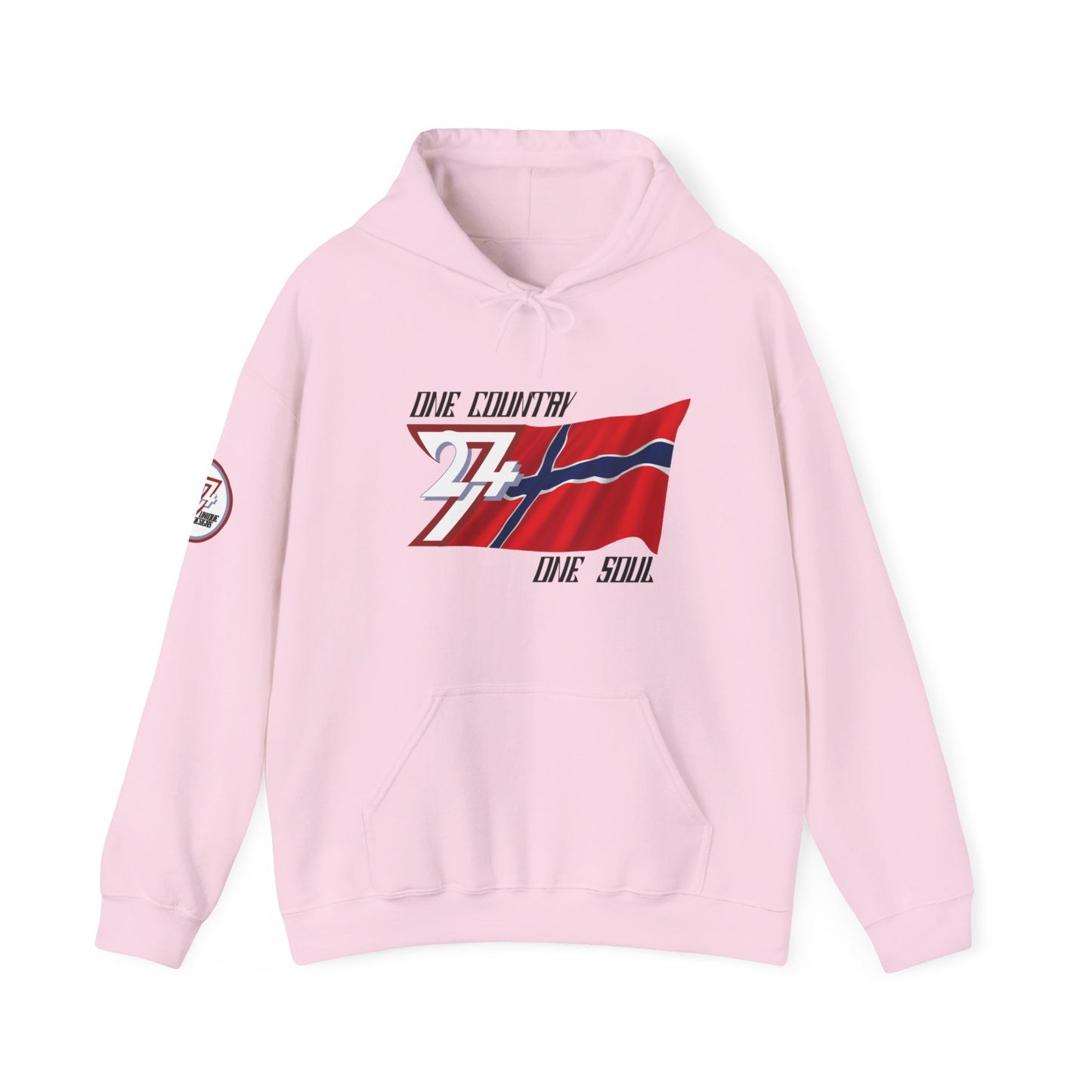 Unique Design 24/7 Norway Flag Printed Unisex custom Hoodie light pink