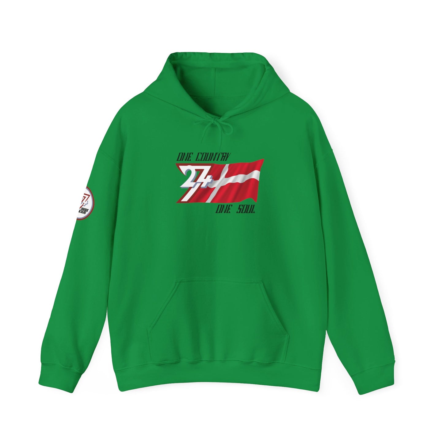 Unique Design 24/7 Denmark Flag Printed Unisex custom Hoodie irish green