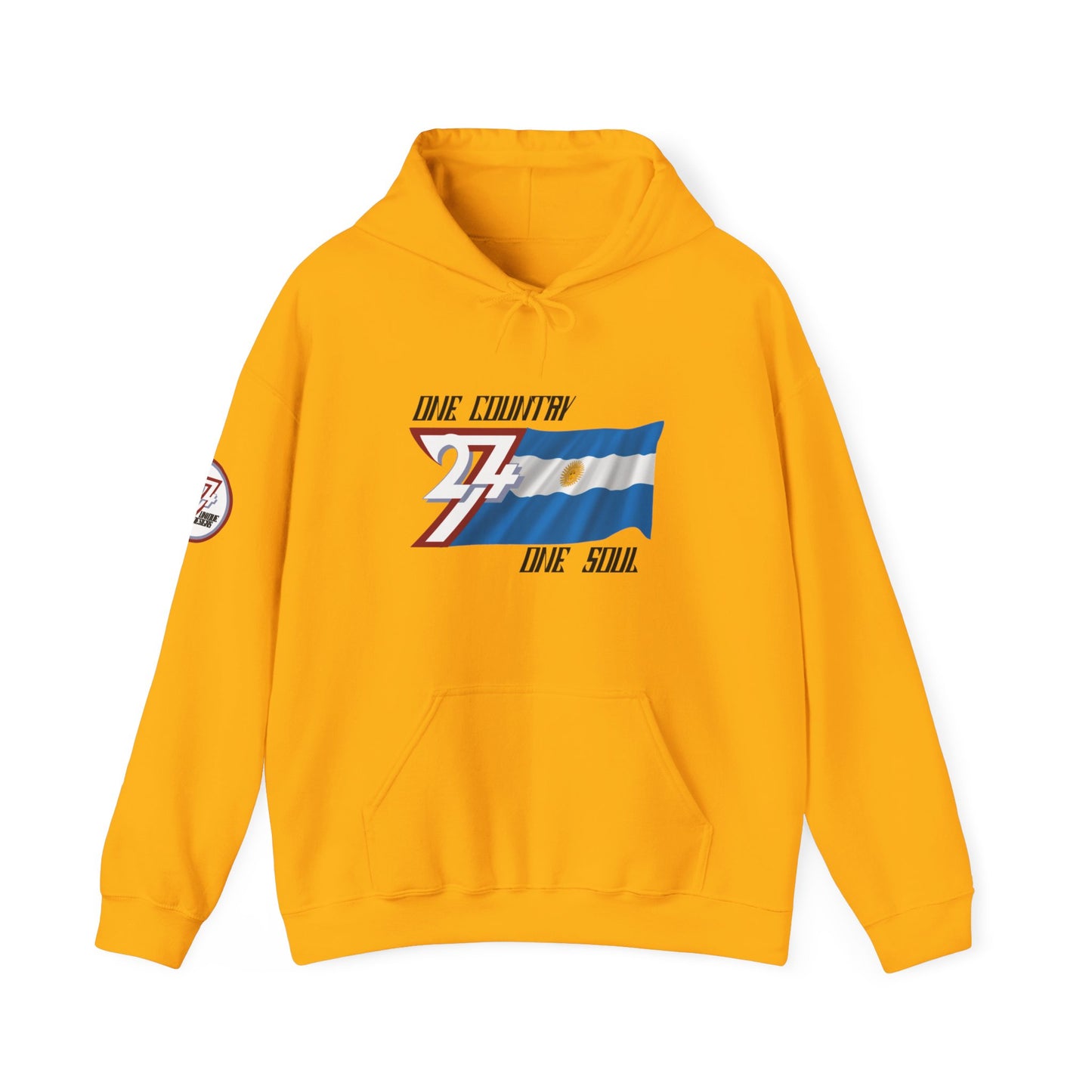 Unique Design 24/7 Argentina Flag Printed Unisex custom Hoodie gold