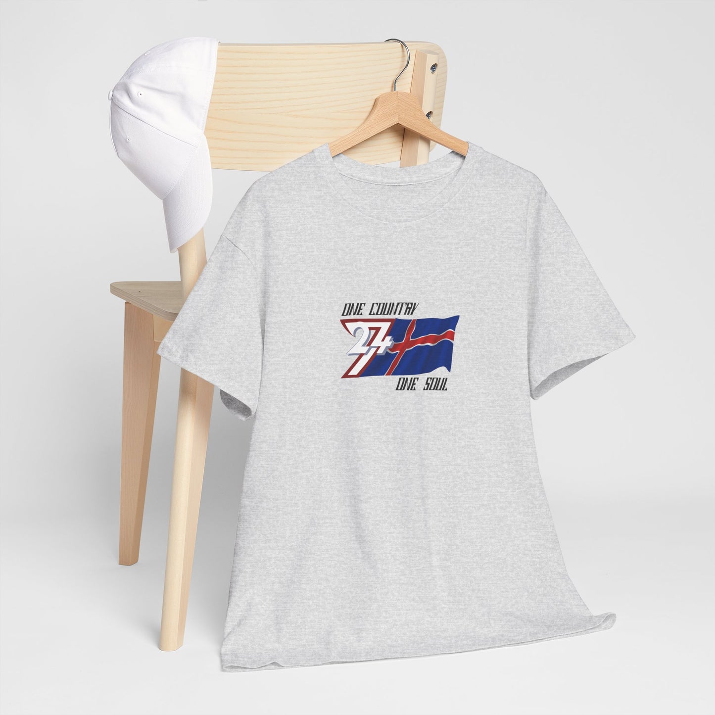 Unique Design 24/7 Iceland Flag Printed Unisex custom T-shirt ash