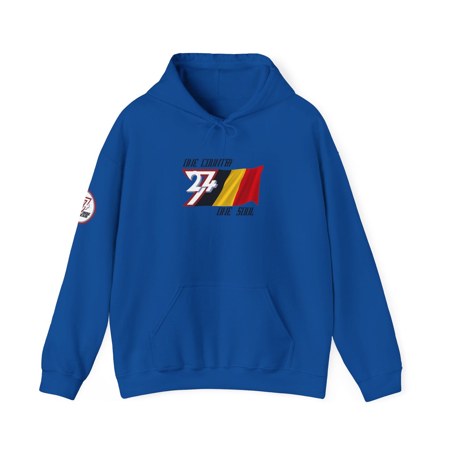 Unique Design 24/7 Belgium Flag Printed Unisex custom Hoodie royal