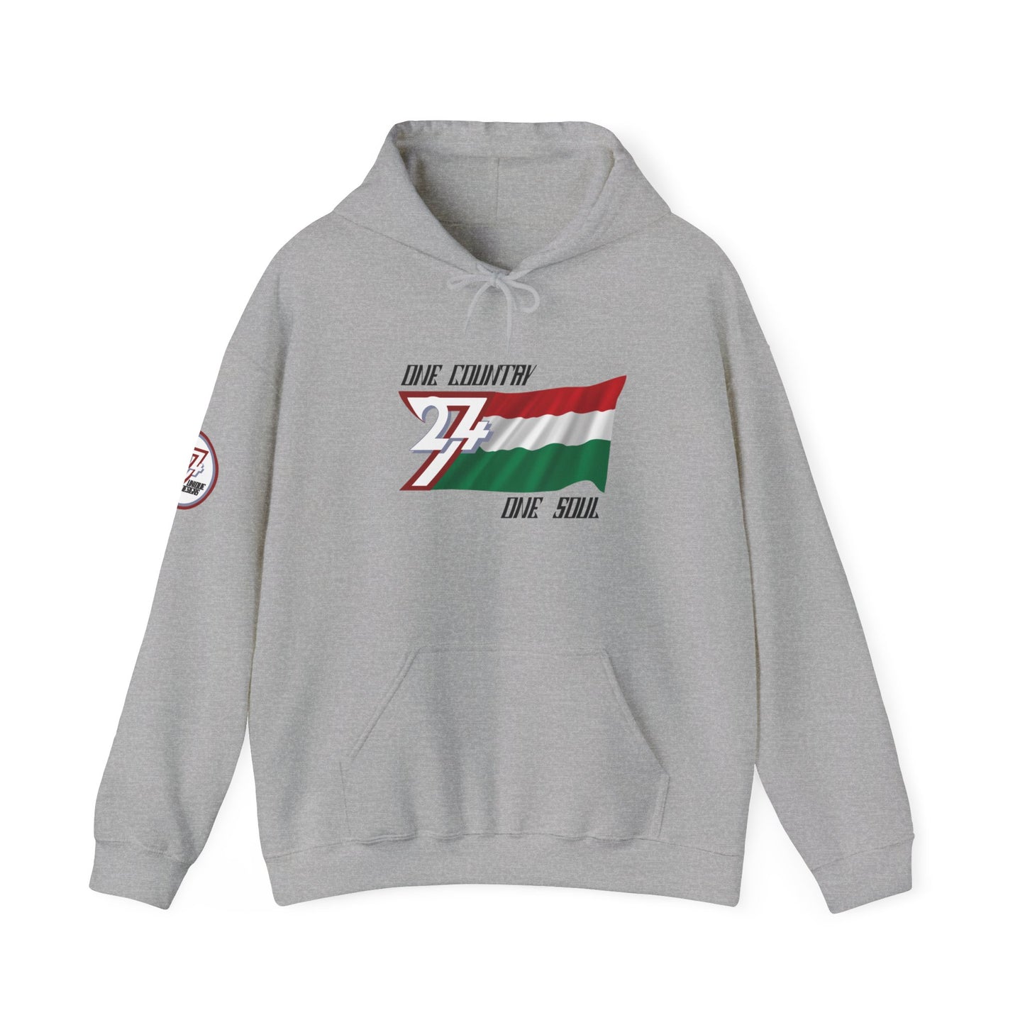 Unique Design 24/7 Hungary Flag Printed Unisex custom Hoodie sport grey