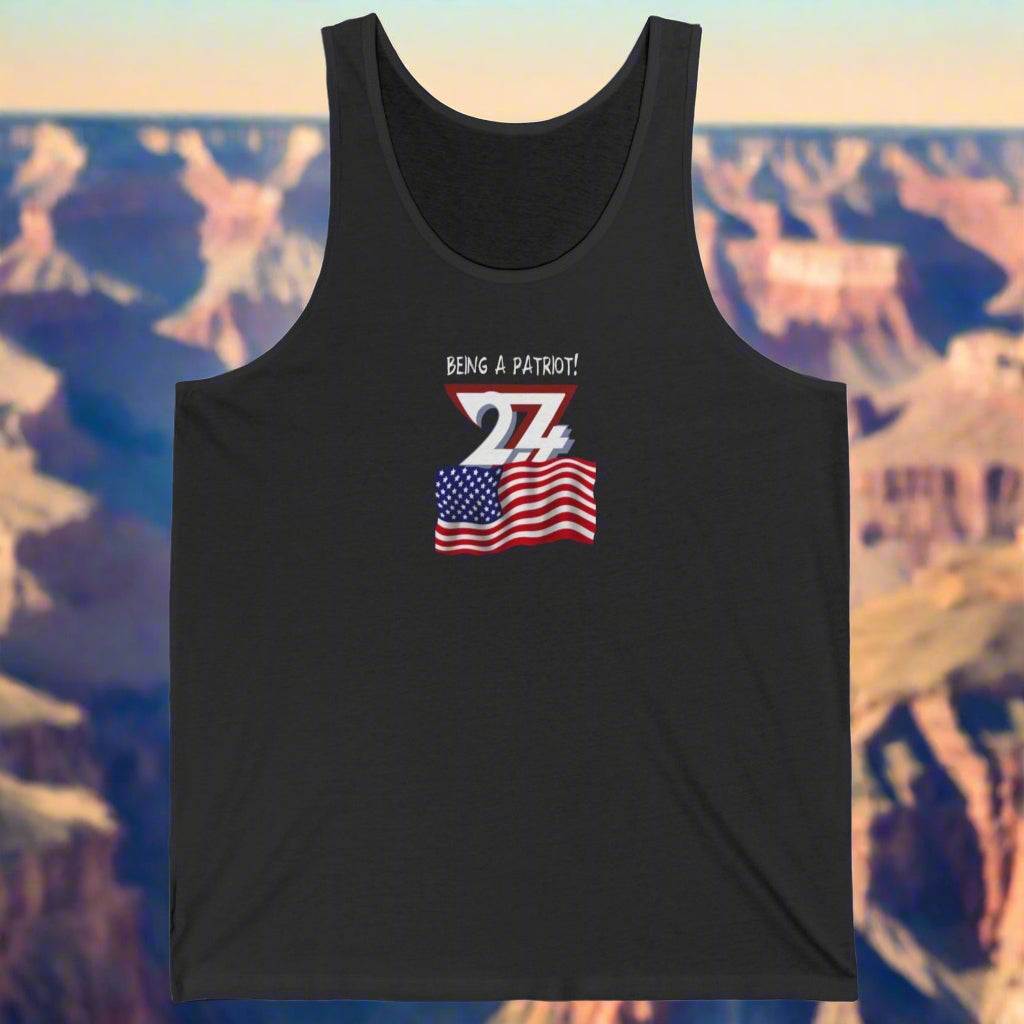 America Flag tank top dark grey