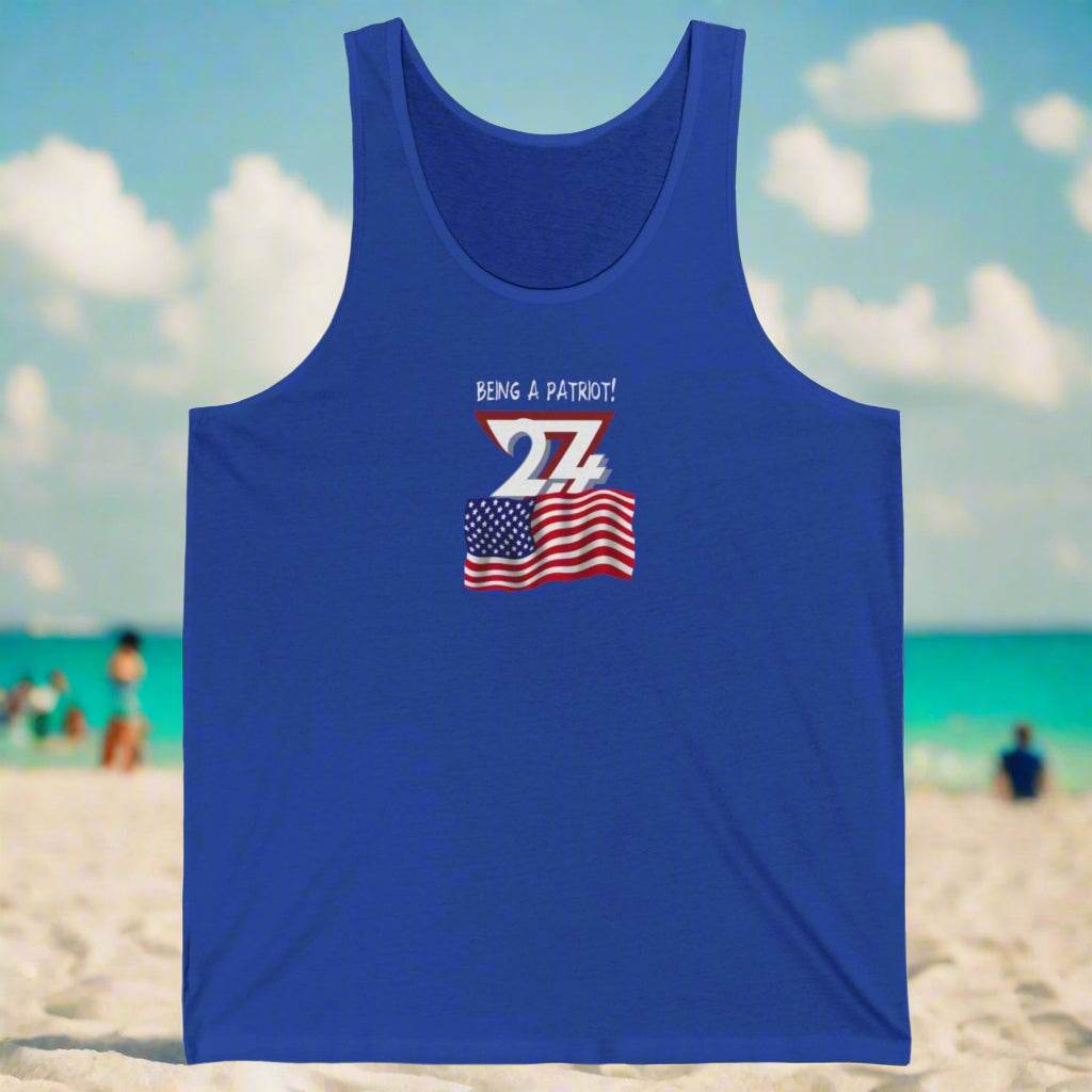 America Flag tank top true royal blue
