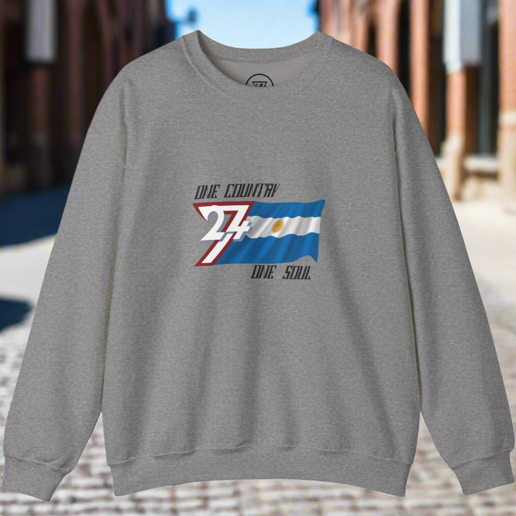 Argentina Sweatshirt with Argentina National Flag Design dark heather