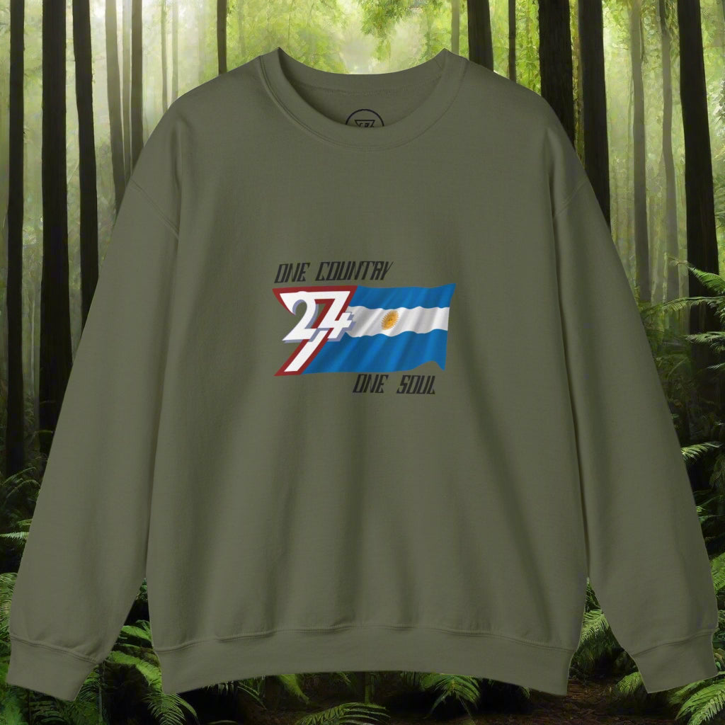 Argentina Sweatshirt with Argentina National Flag Design military green