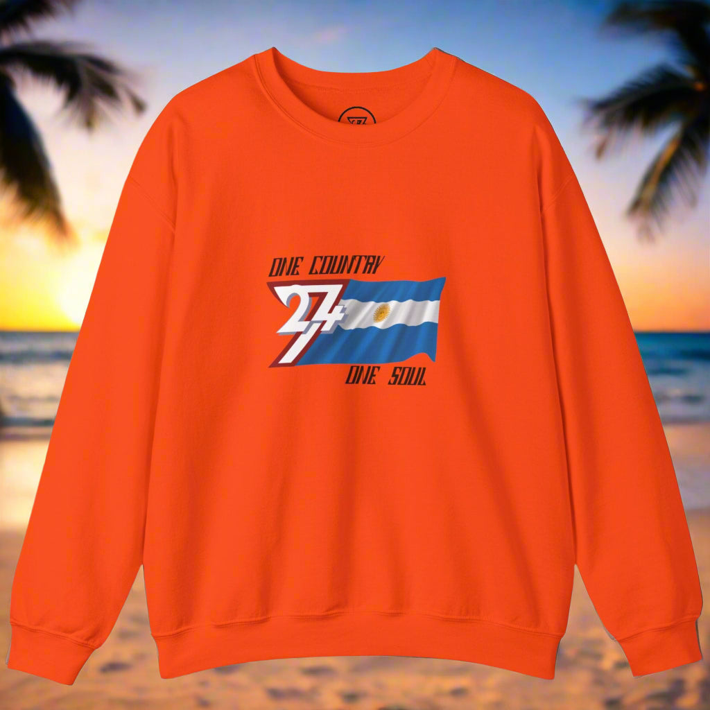 Argentina Sweatshirt with Argentina National Flag Design orange