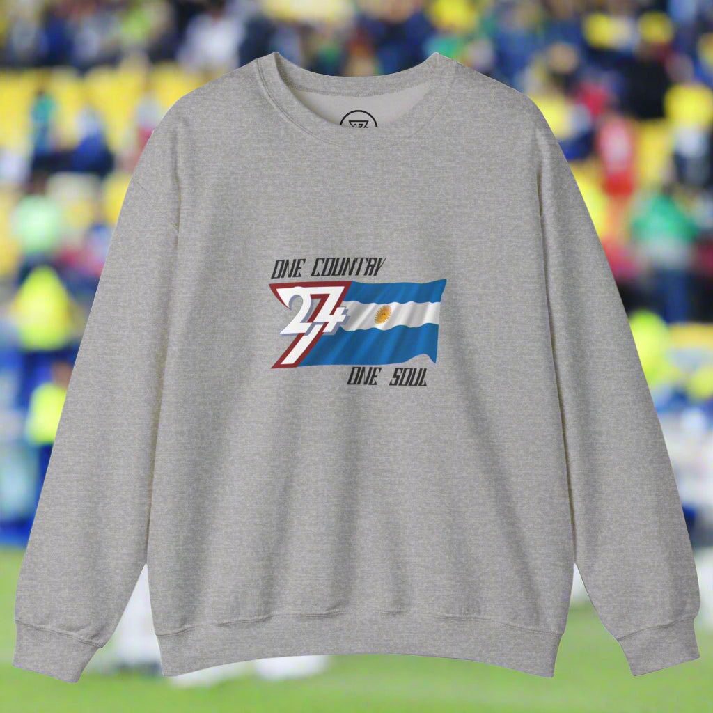 Argentina Sweatshirt with Argentina National Flag Design sport grey